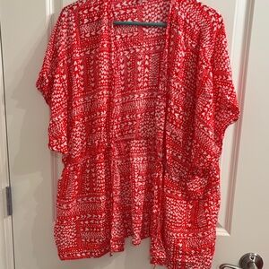 Victoria's Secret Red and White Patterned Top